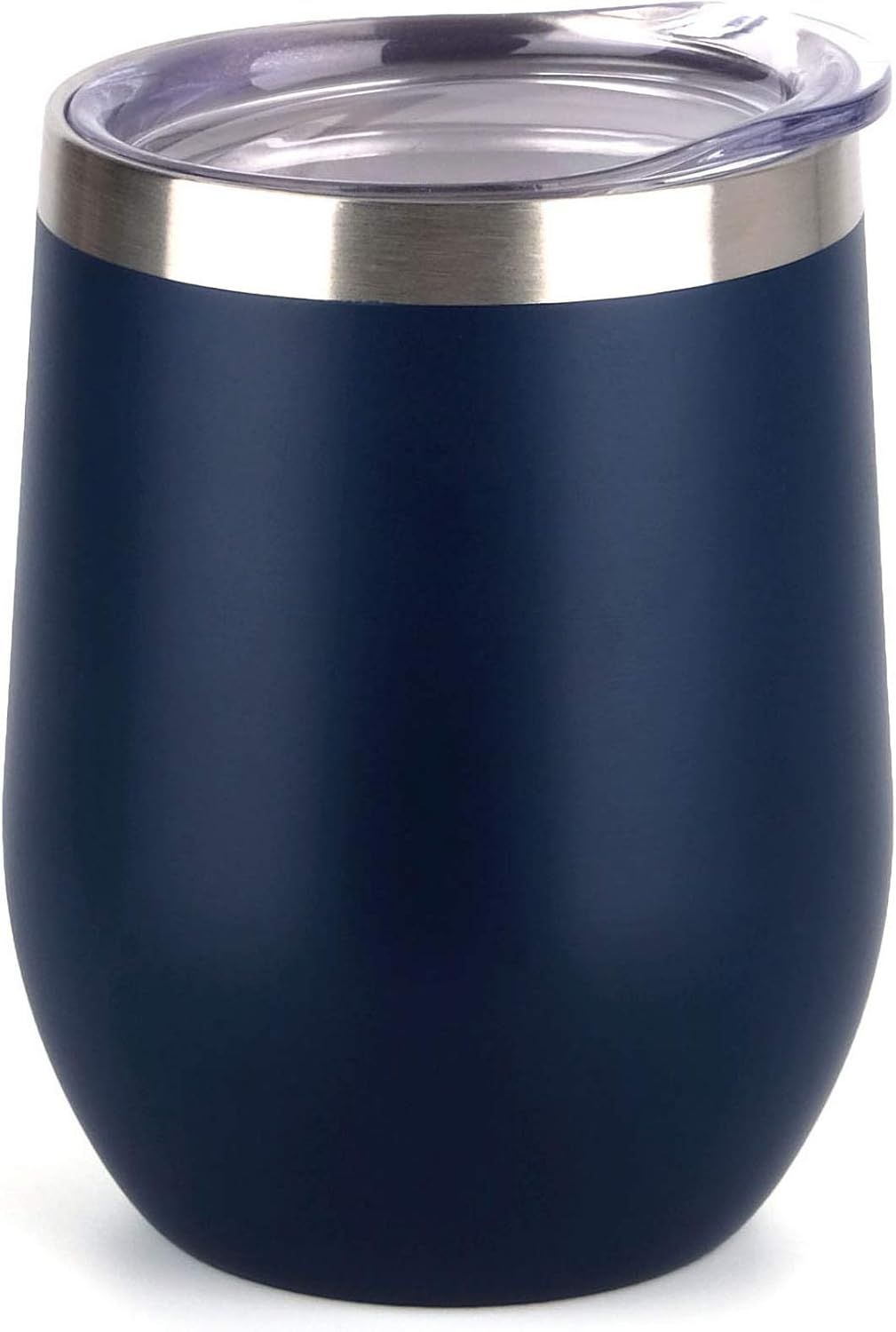 SUNWILL Vaccum Insulated Wine Tumbler with Lid (Navy Blue), Stemless Stainless Steel Insulated Wi... | Amazon (US)