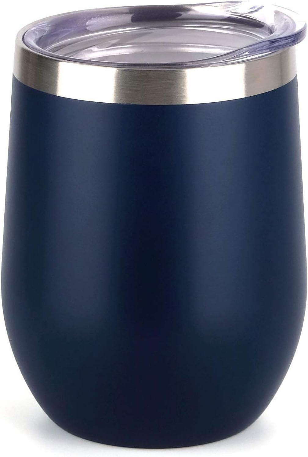 SUNWILL Vaccum Insulated Wine Tumbler with Lid (Navy Blue), Stemless Stainless Steel Insulated Wi... | Amazon (US)