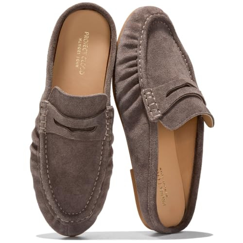Project Cloud 100% Genuine Leather Penny Loafers for Women Mule | Amazon (US)