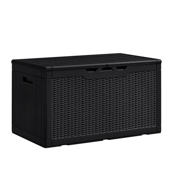 GUNJI 100 Gallons Water Resistant Resin Lockable Deck Box | Wayfair North America