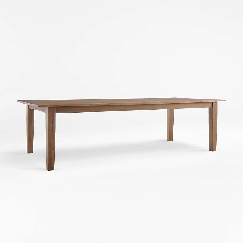 Basque 104" Weathered Light Brown Solid Wood Dining Table | Crate & Barrel