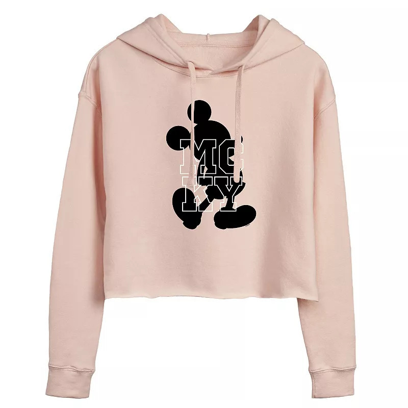 Disney's Mickey Mouse Juniors' Cropped Hoodie, Girl's, Size: Medium, Pink | Kohl's