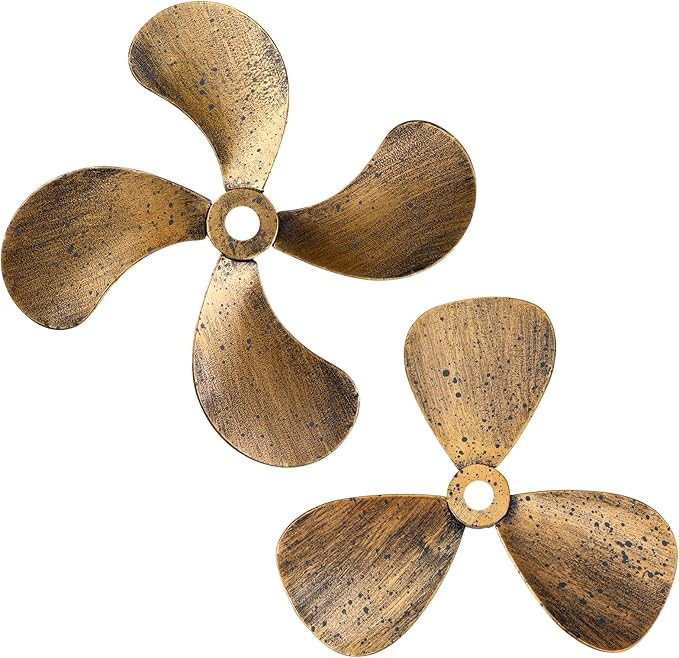 Gisafai 2 Pcs Metal Nautical Wall Art Decor Ship Airplane Propeller Wall Art Vintage Nautical Dec... | Amazon (US)