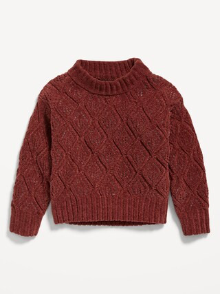 Crew-Neck Pointelle-Knit Sweater for Toddler Girls | Old Navy (US)