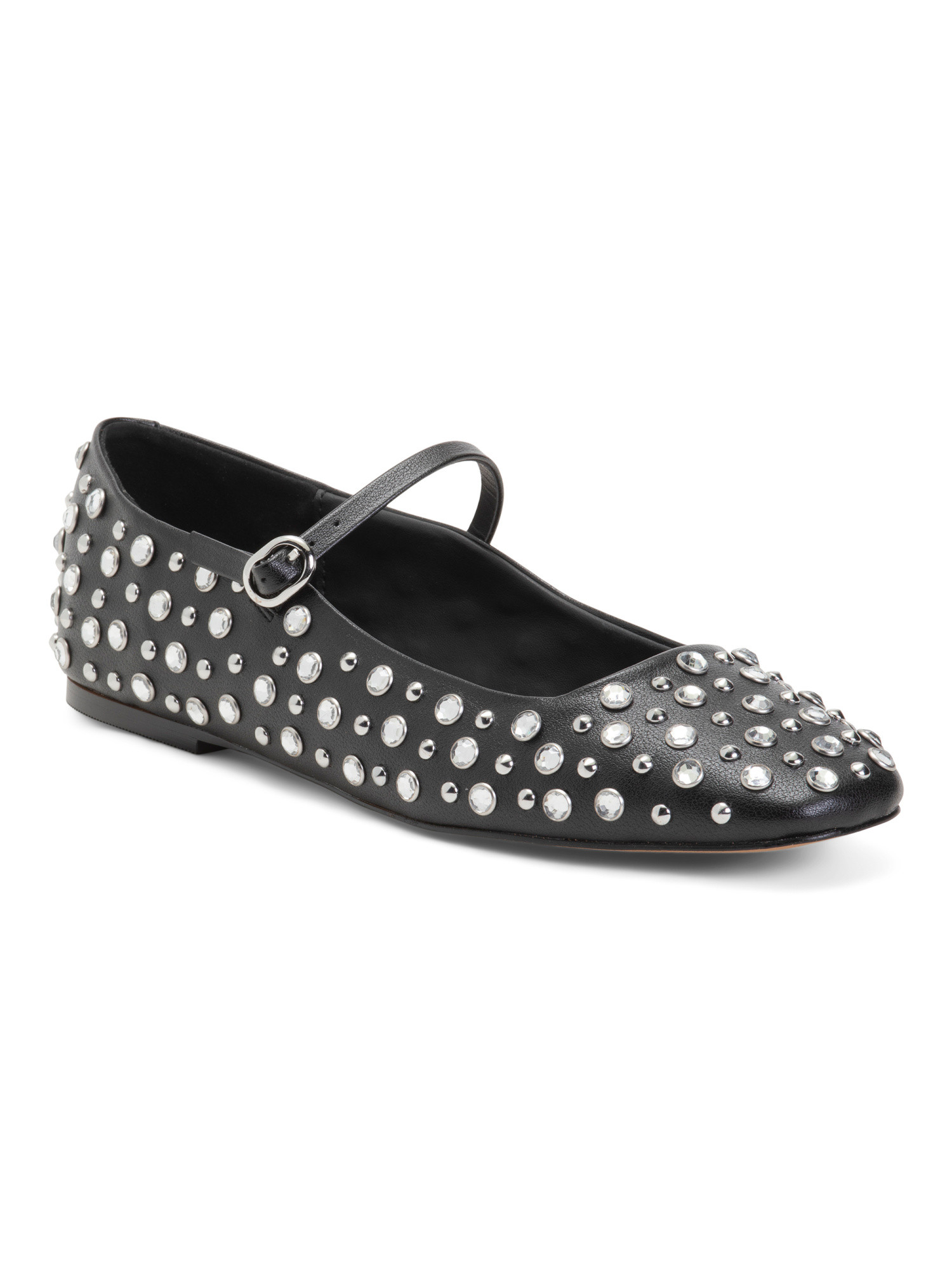 Leather Maple Rhinestone Flats | TJ Maxx