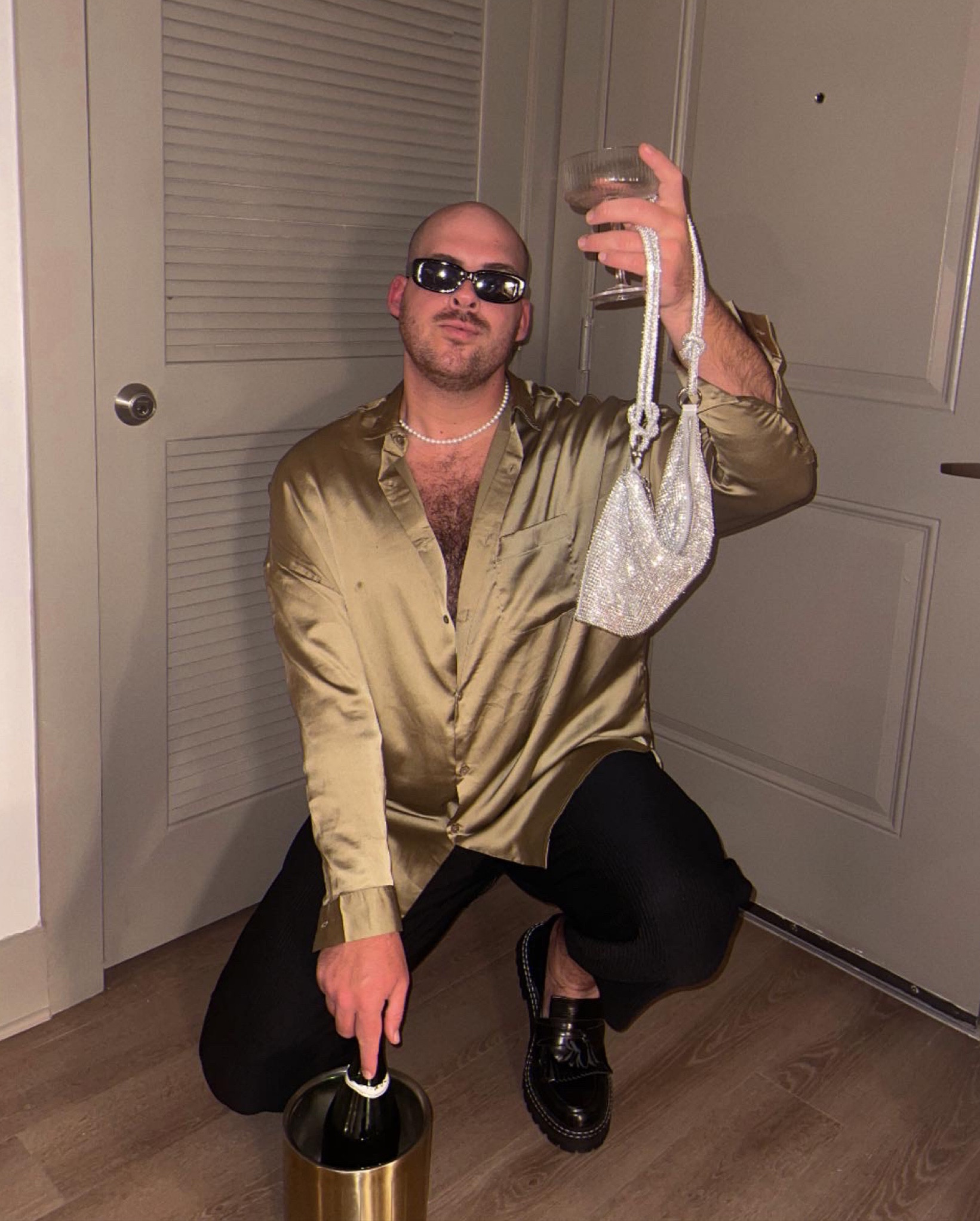 Had to give a little Emmy night moment✨ Love how effortlessly this oversized silk paired with these plisse pants and loafers. The purse takes this look to the next level tho baby!🪩

#LTKitbag #LTKunder100 #LTKmens