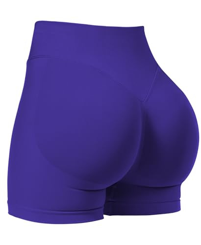 VOYJOY Women Workout Impact Shorts 2.5"/ 3.6"/ 4.5"/ 6" Scrunch Butt Lifting Gym Seamless Booty Biker Shorts Dark Indigo | Amazon (US)