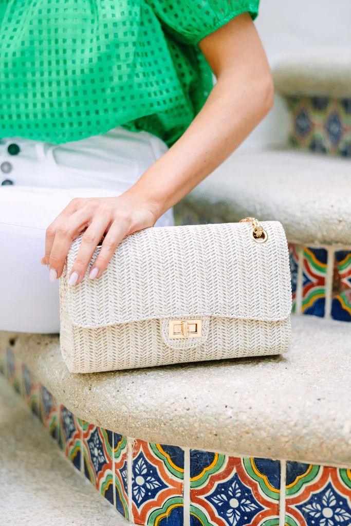 Island Breeze Natural White Straw Purse | The Mint Julep Boutique