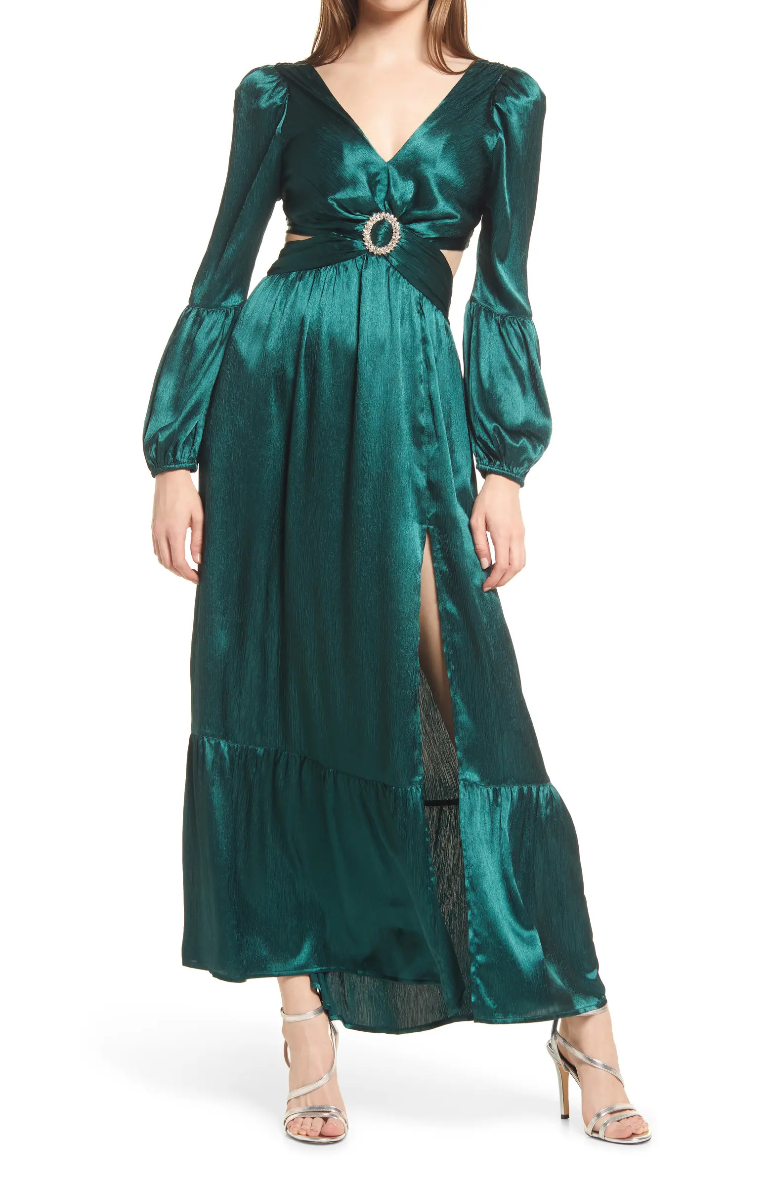 RAHI Leila Luster Long Sleeve Midi Dress | Nordstrom | Nordstrom