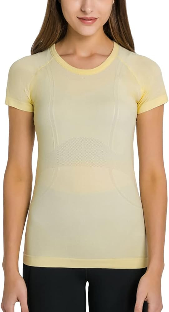 LUYAA Women's Workout Tops Long Sleeve Shirts Yoga Sports Breathable Gym Athletic Top Slim Fit | Amazon (US)