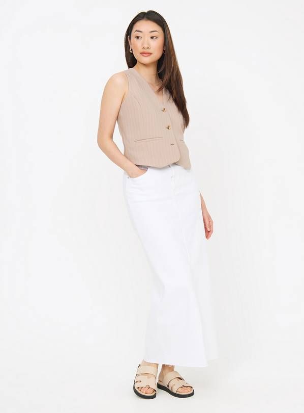 Buy White Denim Front Split Maxi Skirt 24 | Skirts | Tu | Tu Clothing