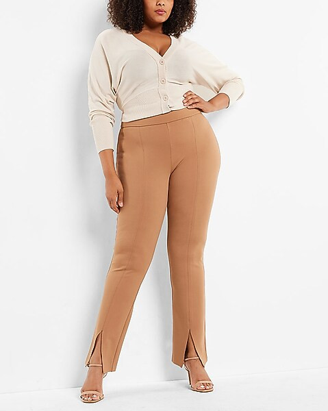 Columnist High Waisted Front Vent Straight Pant | Express