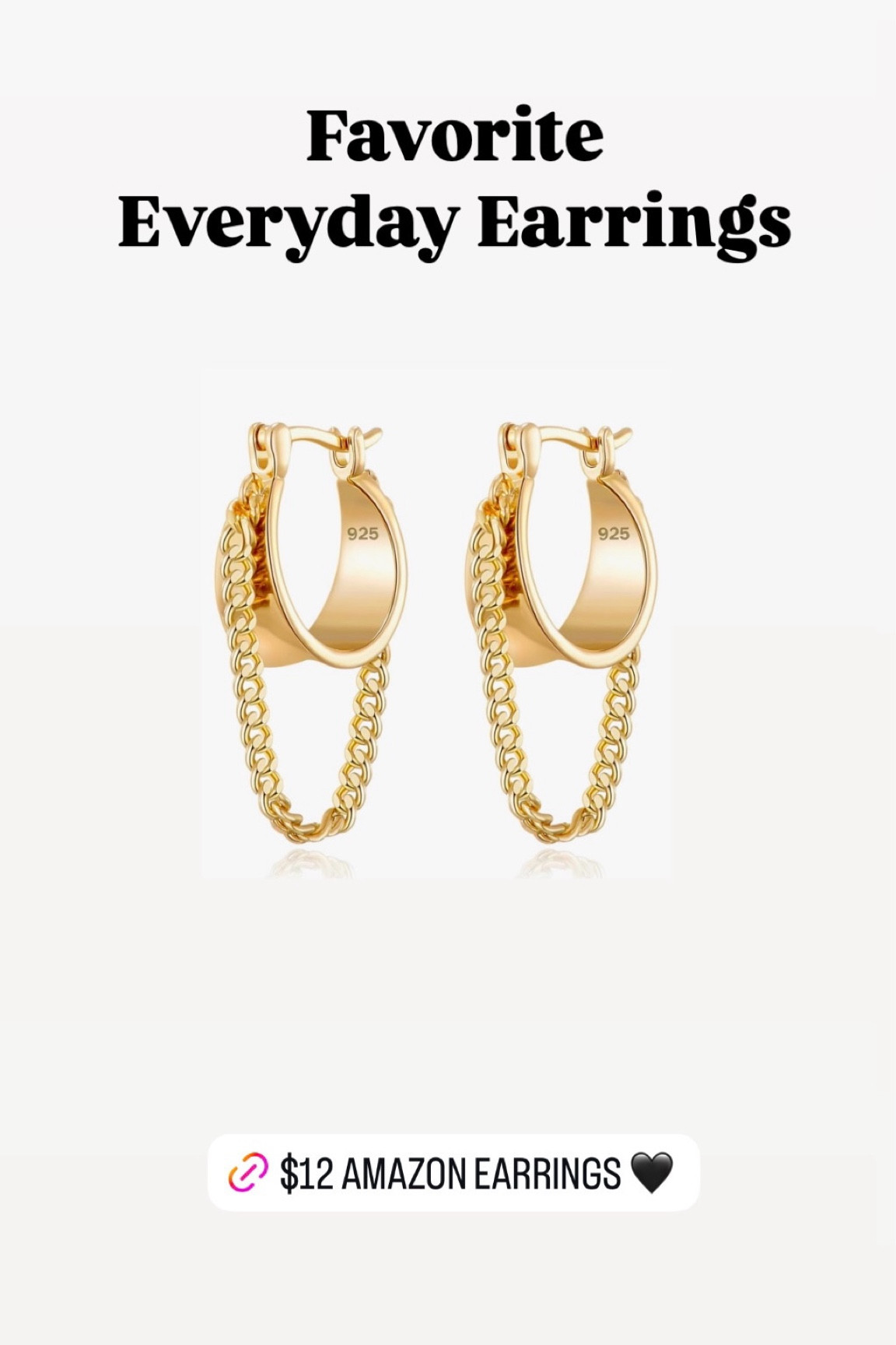 Favorite everyday earrings 🖤 gold chain hoops only $12 on Amazon also in Silver

#jewelry

#LTKFindsUnder100 #LTKFindsUnder50 #LTKU