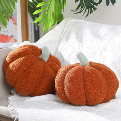 2 Pcs Thanksgiving Fall Pumpkin Shaped Throw Pillow 11 X 9.5 Inch 3D Pumpkin Sofa Throw Pillow Cushion For Car Bedroom Home Decoration Couch | Wayfair North America