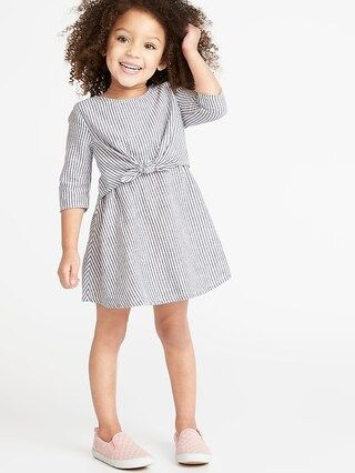 Striped Tie-Front 3/4-Sleeve Dress for Toddler Girls | Old Navy US