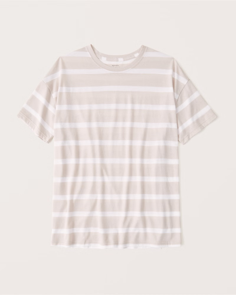 Striped Oversized Boyfriend Tee | Abercrombie & Fitch (US)