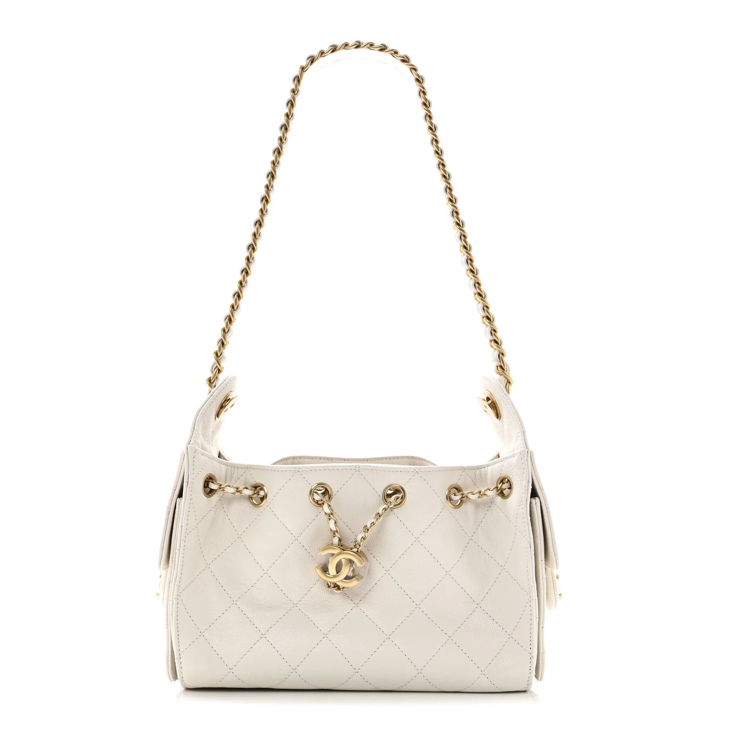Caviar Quilted Mini Chanel 25 Handbag White | FASHIONPHILE (US)