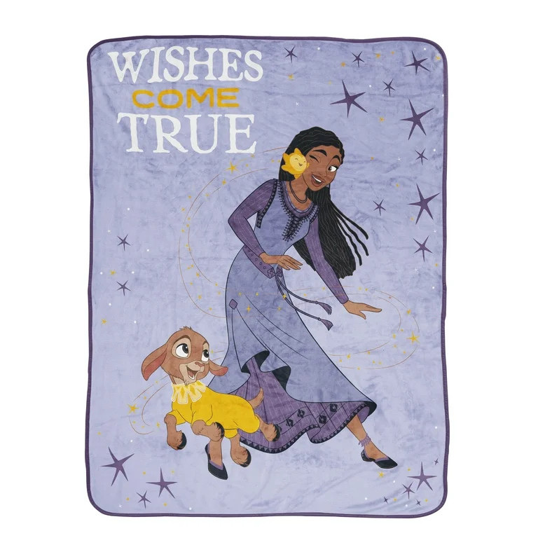 Disney Wish Kids Plush Throw Blanket, 46 x 60, Microfiber, Purple | Walmart (US)
