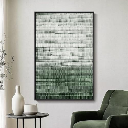 Framed Green Abstract Canvas Wall Art, Modern Art Prints Paintings Artwork for Walls, Minimalist Dark Sage Green Pictures for Living Room Dining Room Bedroom Office Bathroom Wall Decor 24x36 In | Amazon (US)
