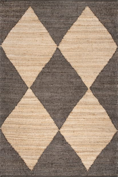 Black Jute Harlequin Trellis 5' x 8' Area Rug | Rugs USA