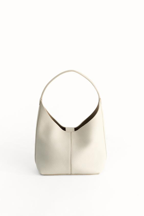 GRAINED LEATHER BUCKET BAG | Zara US