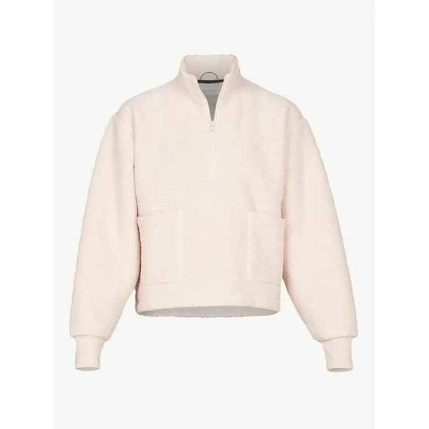Free Assembly Women's Teddy Fleece Half Zip Sweatshirt - Walmart.com | Walmart (US)