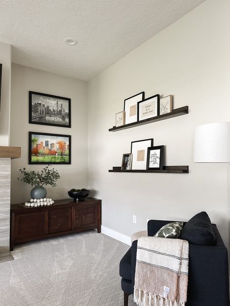 Living room, family room, floating shelves, target art, accent chair 

#LTKhome