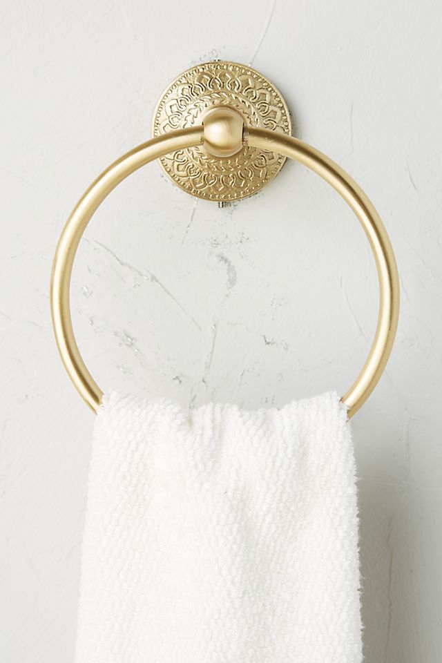 Brass Medallion Towel Ring | Anthropologie (US)