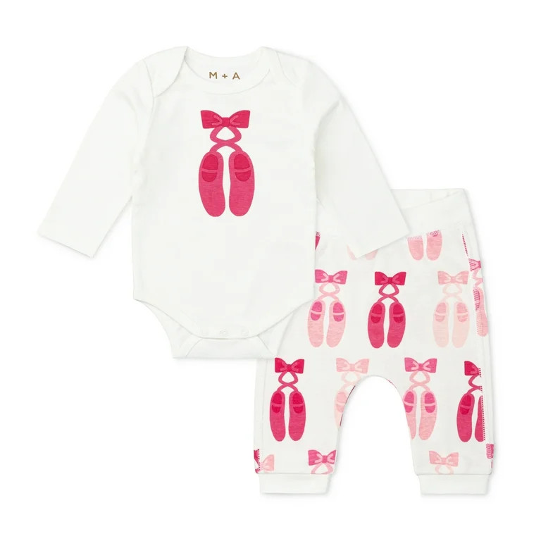 M+A by Monica + Andy Infant First Moves Cotton Bodysuit and Pants First Moves Set, 2-Piece, Sizes... | Walmart (US)