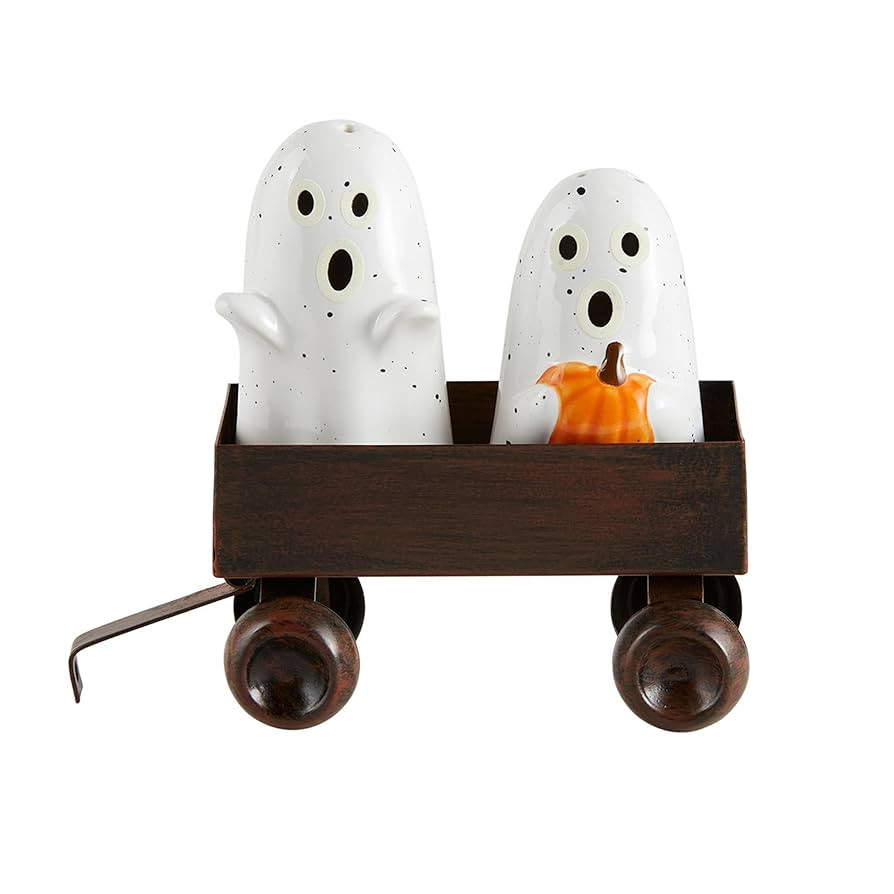 Mud Pie Glow Ghost Salt And Pepper; assembled 3 1/2" x 4 1/4" | Amazon (US)