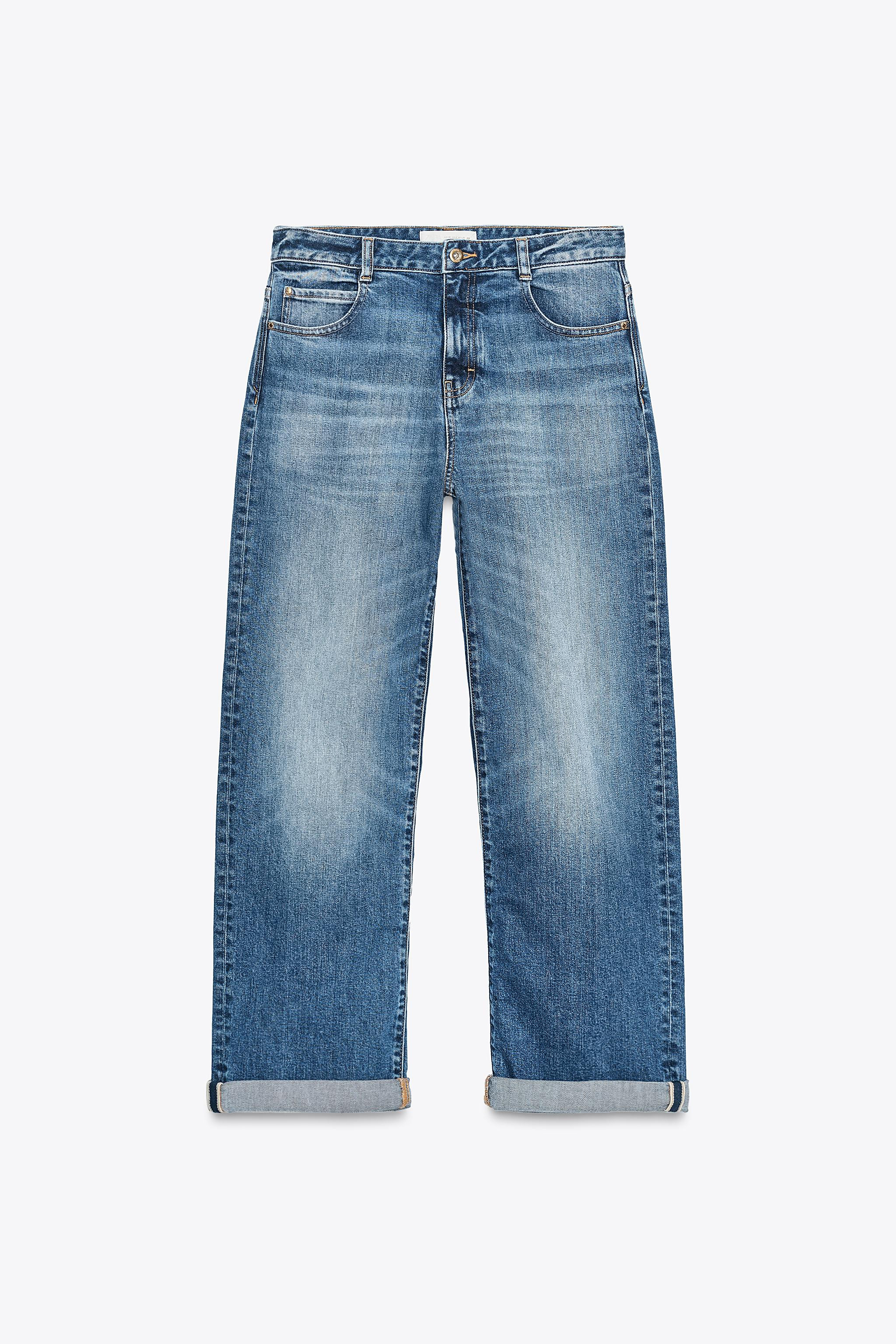 Z.07 RELAXED FIT HIGH-WAIST JEANS WITH TURN-UP HEMS | Zara UK