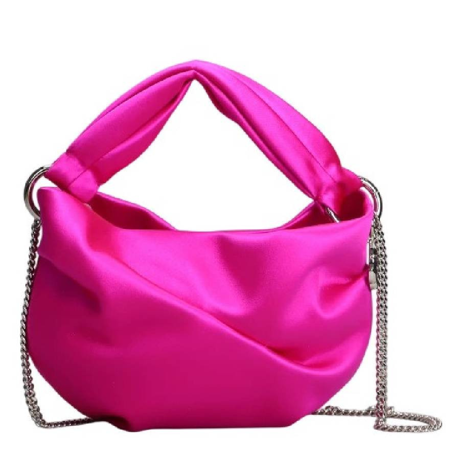 Jimmy Choo Bonny Pink Satin Top Handle Bag | Jomashop.com & JomaDeals.com