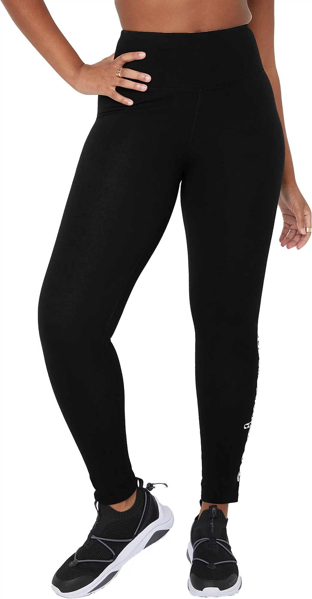 Champion Women's Authentic Script Logo 7/8 Tights, Small, Black | Dick's Sporting Goods