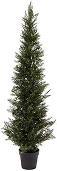 One 3 Foot Outdoor Artificial Cedar Topiary Tree Potted Plant | Amazon (US)
