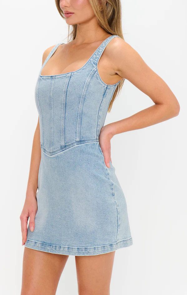 Corset Mini Dress ~ Misty Morning | Show Me Your Mumu