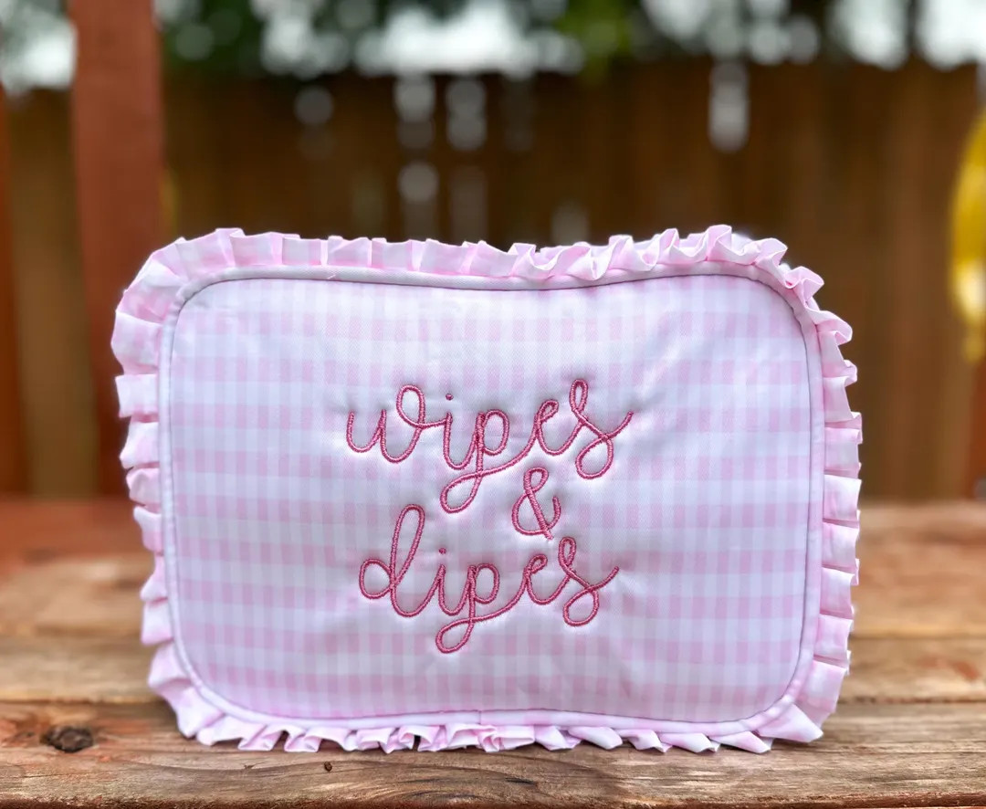 Wipes and Dipes Embroidered Everything Bags | Etsy (US)