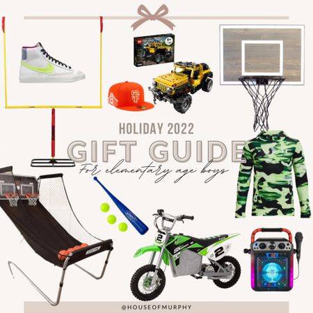 Gift ideas for the active, sports loving boy in elementary school
Santa gifts, dirt bike, sweatshirt, football goal post, basketball

#LTKkids #LTKfamily #LTKGiftGuide