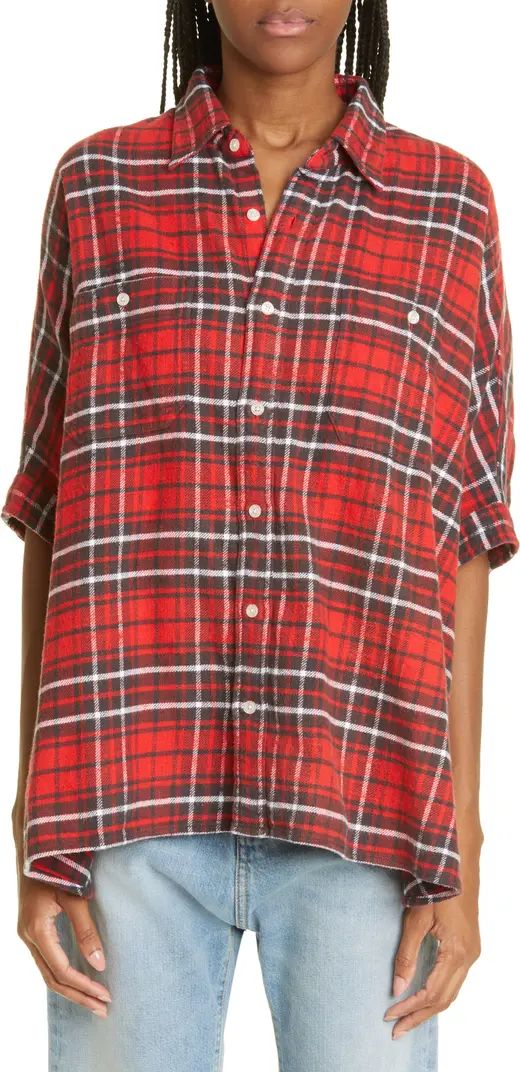 R13 Oversize Plaid Cotton Button-Up Shirt | Nordstrom | Nordstrom