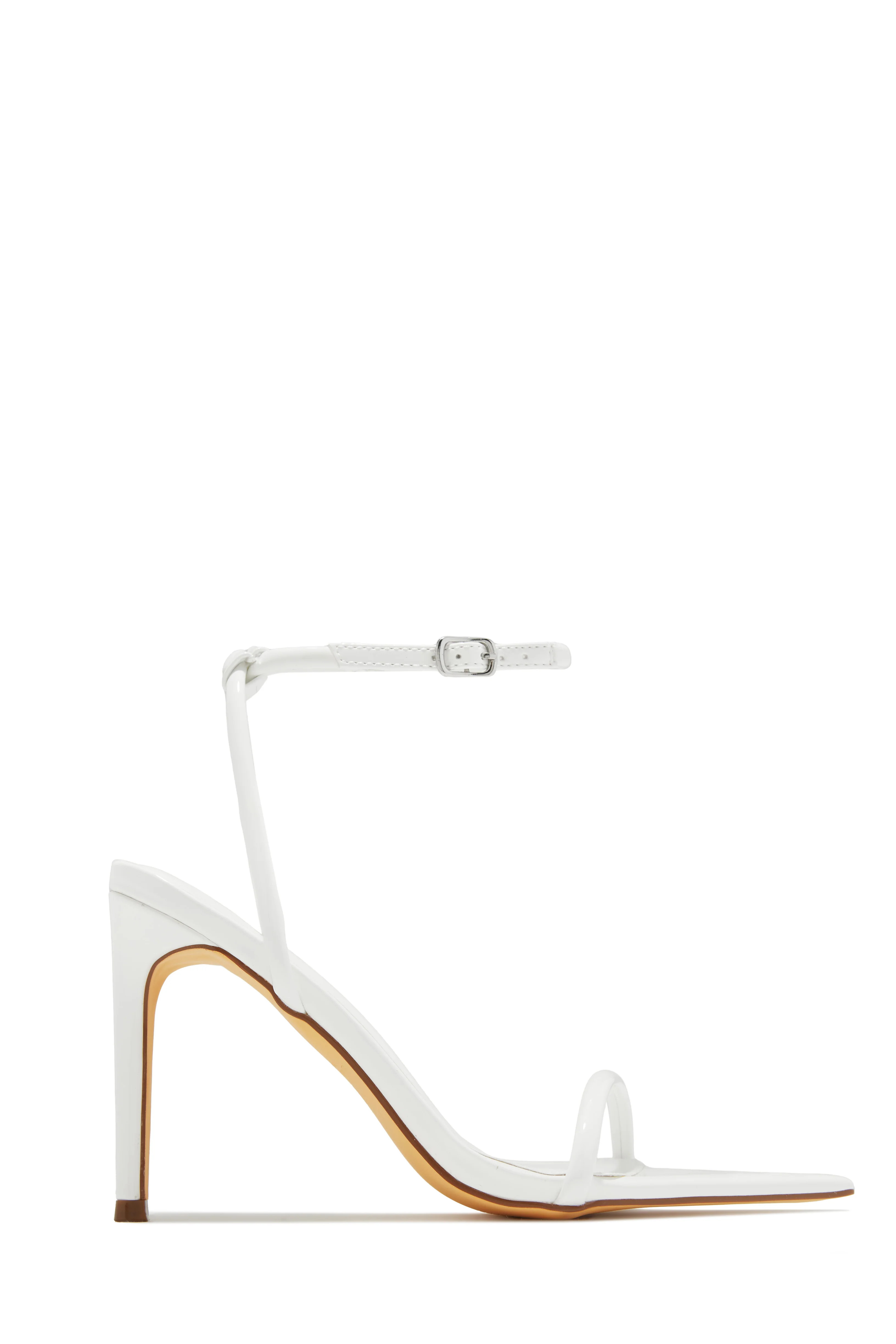Anezia Single Sole High Heels - White 8 / White | MISS LOLA