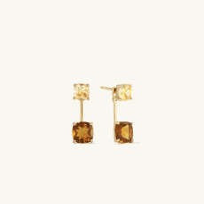 Gemstone Ear Jacket Studs Citrine | Mejuri (Global)