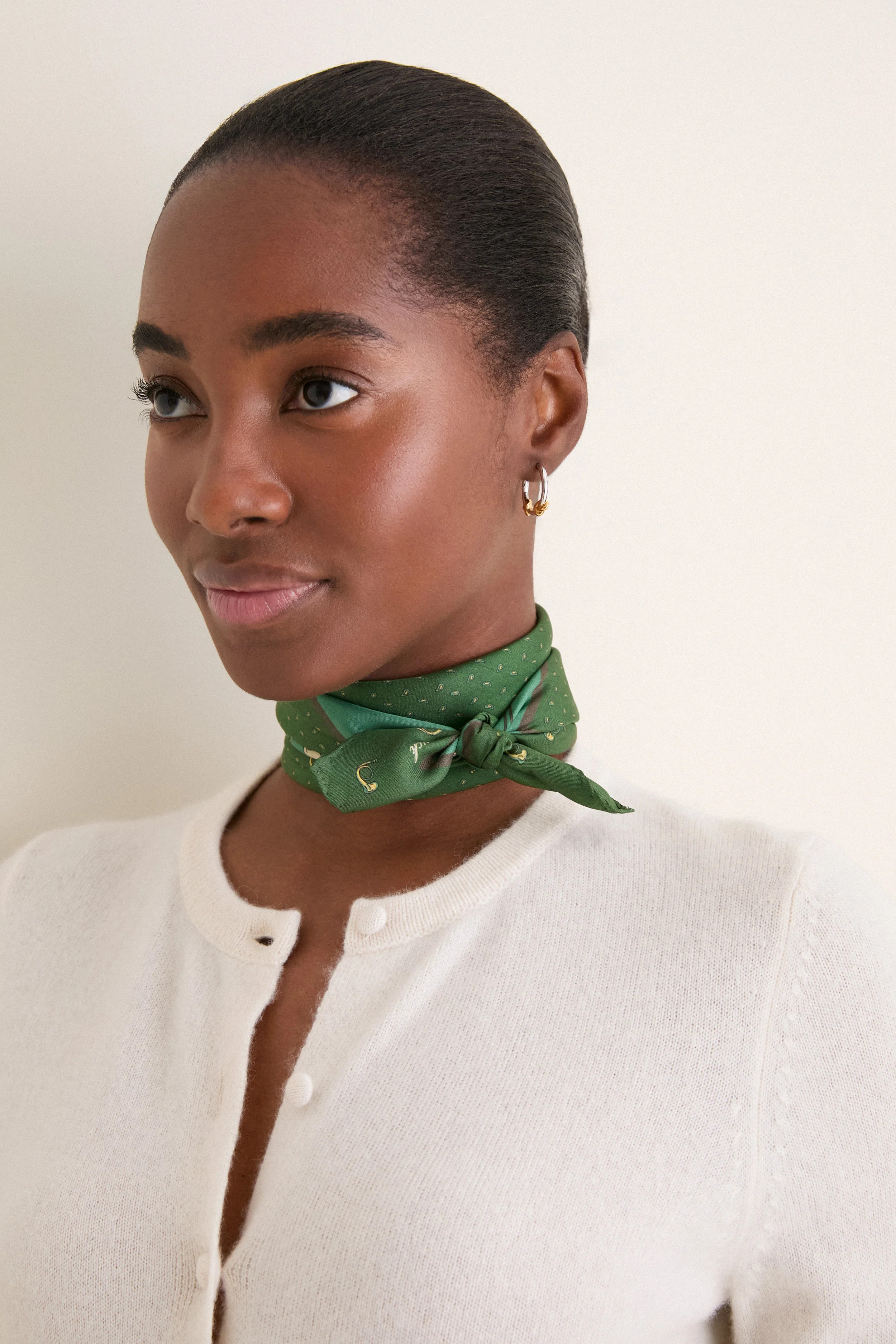 Green Equestrian Small Silk Scarf | Tuckernuck (US)