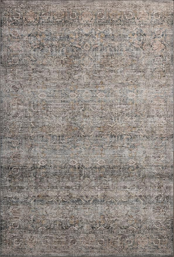 Loloi Amber Lewis Josie Collection JOS-05 Dove/Gold 3'-6" x 5'-6", .13" Pile Height, Low Profile,... | Amazon (US)