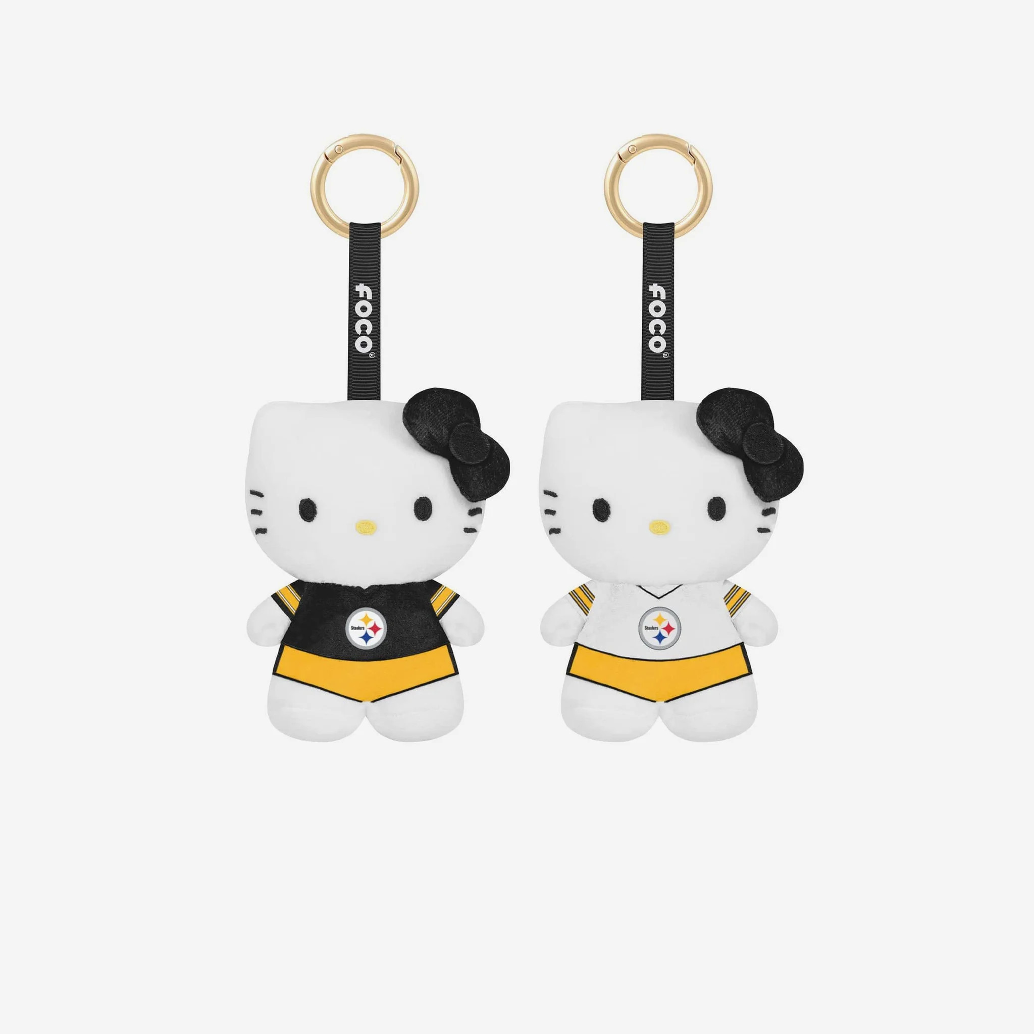 Pittsburgh Steelers 2 Pack Mini Plush Hello Kitty\u00ae Bag Charm Keychain | FOCO inc