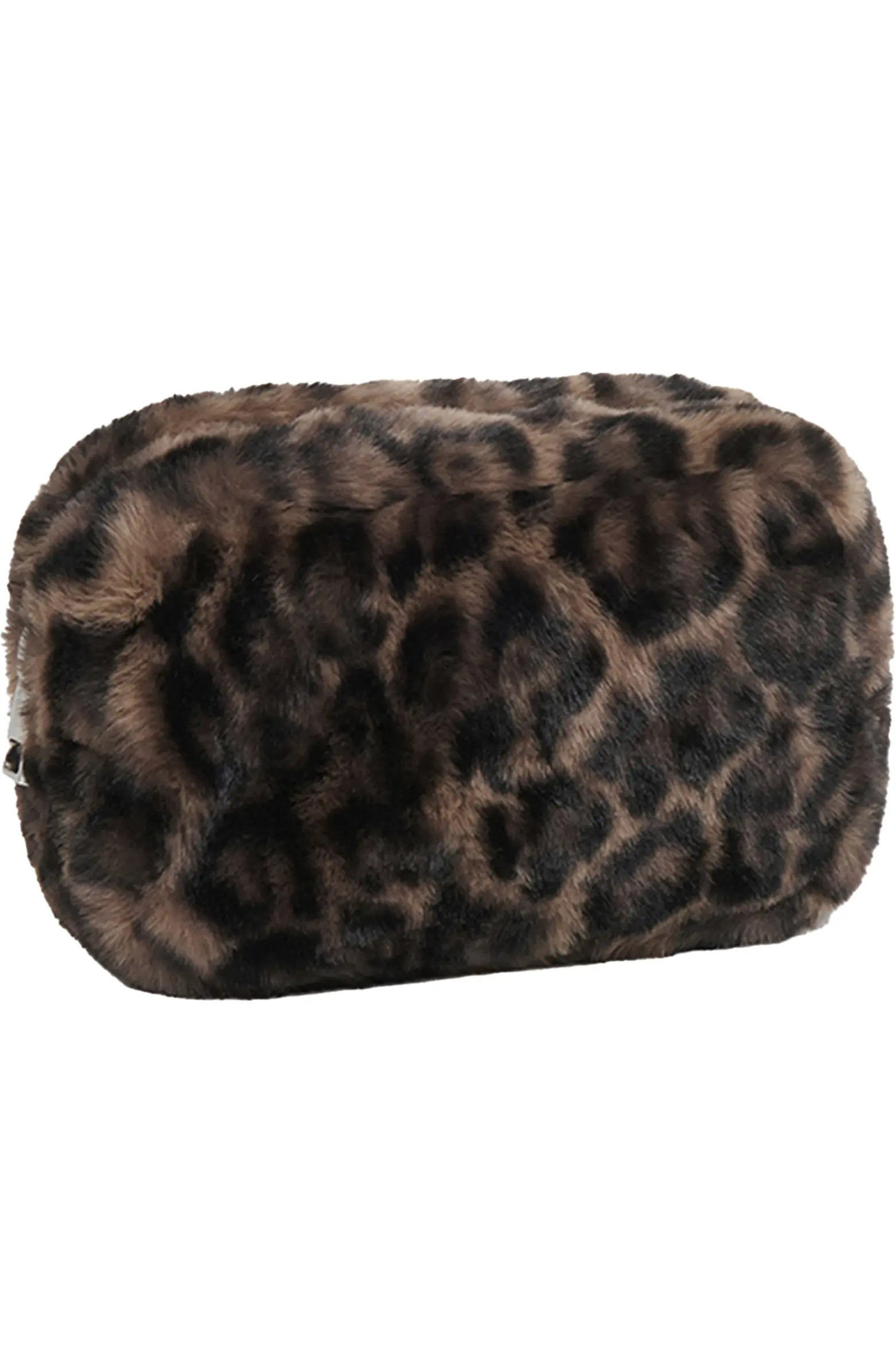 Noor Leopard Print Faux Fur Pouch | Nordstrom