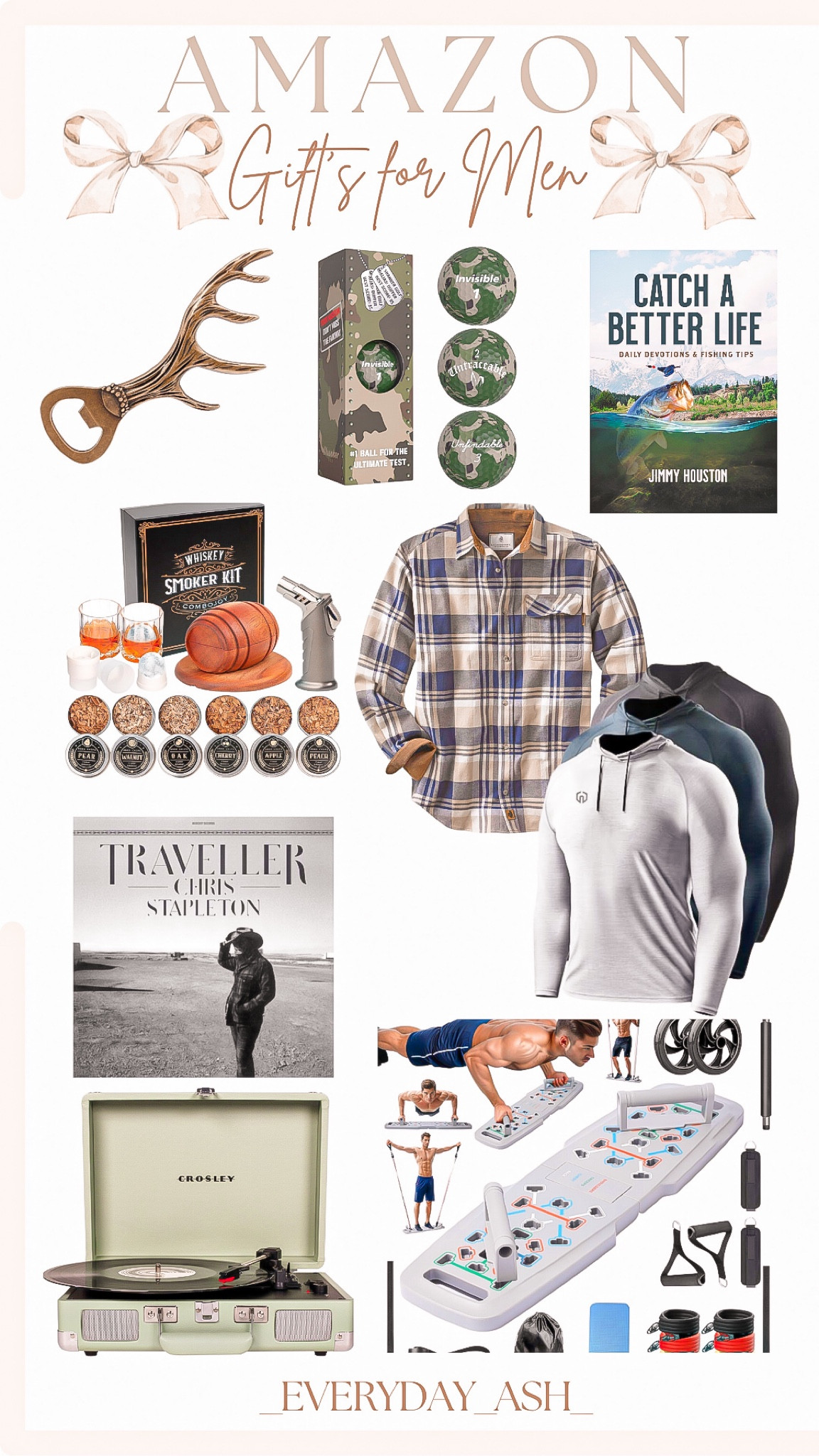 Amazon gift guide - for men 🎄

Men’s gifts, gifts for men, Black Friday deals, gift guide, cyber sales , antler bottle opener, hunting gift, camo golf balls, men’s devotional, whiskey set, men’s flannel, men’s fashion, workout wear, Chris Stapleton vinyl , record player, men’s workout equipment 

#LTKGiftGuide #LTKCyberWeek #LTKMens
