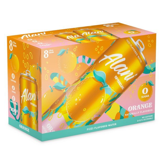 Alani Orange Sparkling Water - 8pk/12 fl oz Cans | Target