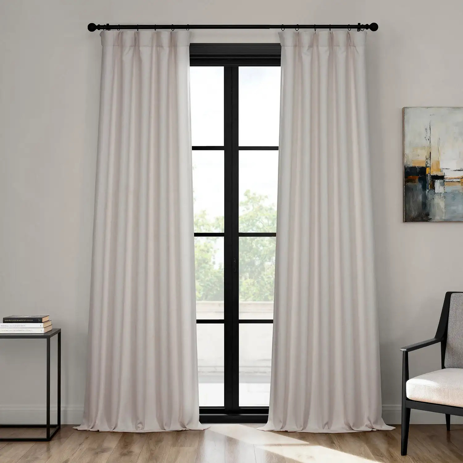 Birch Textured Faux Linen Room Darkening Curtain | Half Price Drapes