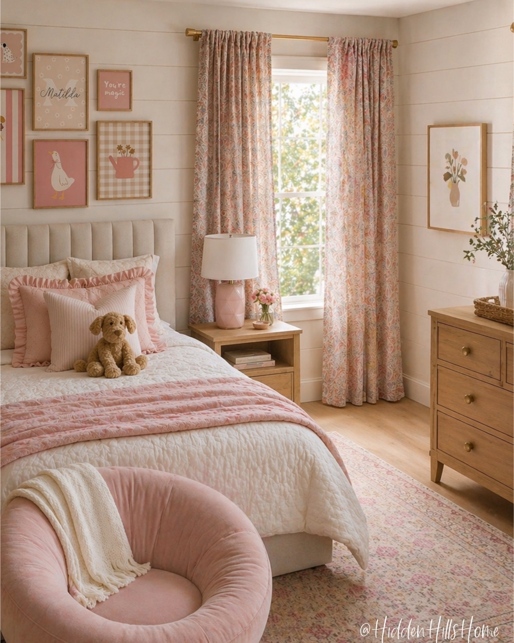 Girls room decor, girls bedroom mood board, cute girls room inspiration, home decor ideas, girls bedroom design, kids bedroom, pink bedroom #girlsroom
Paint color is SW Cultured Pearl

#LTKHome #LTKSaleAlert #LTKKids