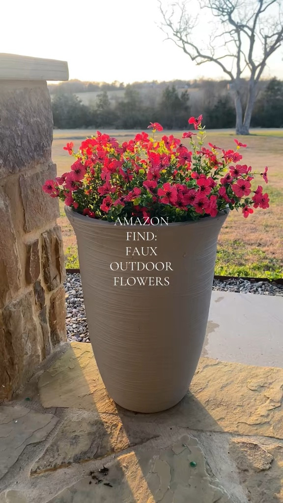 Gave up on real flowers last year and never looked back! These UV-resistant flowers look so realistic & have withstood all kinds of weather, but it was time for a refresh. One package filled two of these planters. $25 well spent! 

Amazon Finds | Home/Porch Decor | Outdoor Flowers

#LTKFindsUnder50 #LTKSeasonal #LTKHome