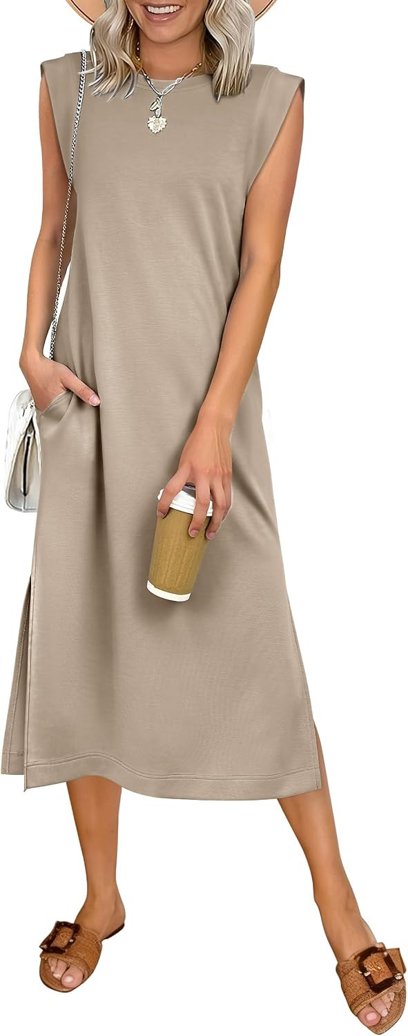 ANRABESS Women’s Midi Dresses Wrinkle Free Summer Casual Sundress | Amazon (US)